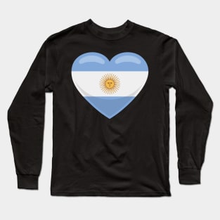 Argentina Flag Heart Long Sleeve T-Shirt